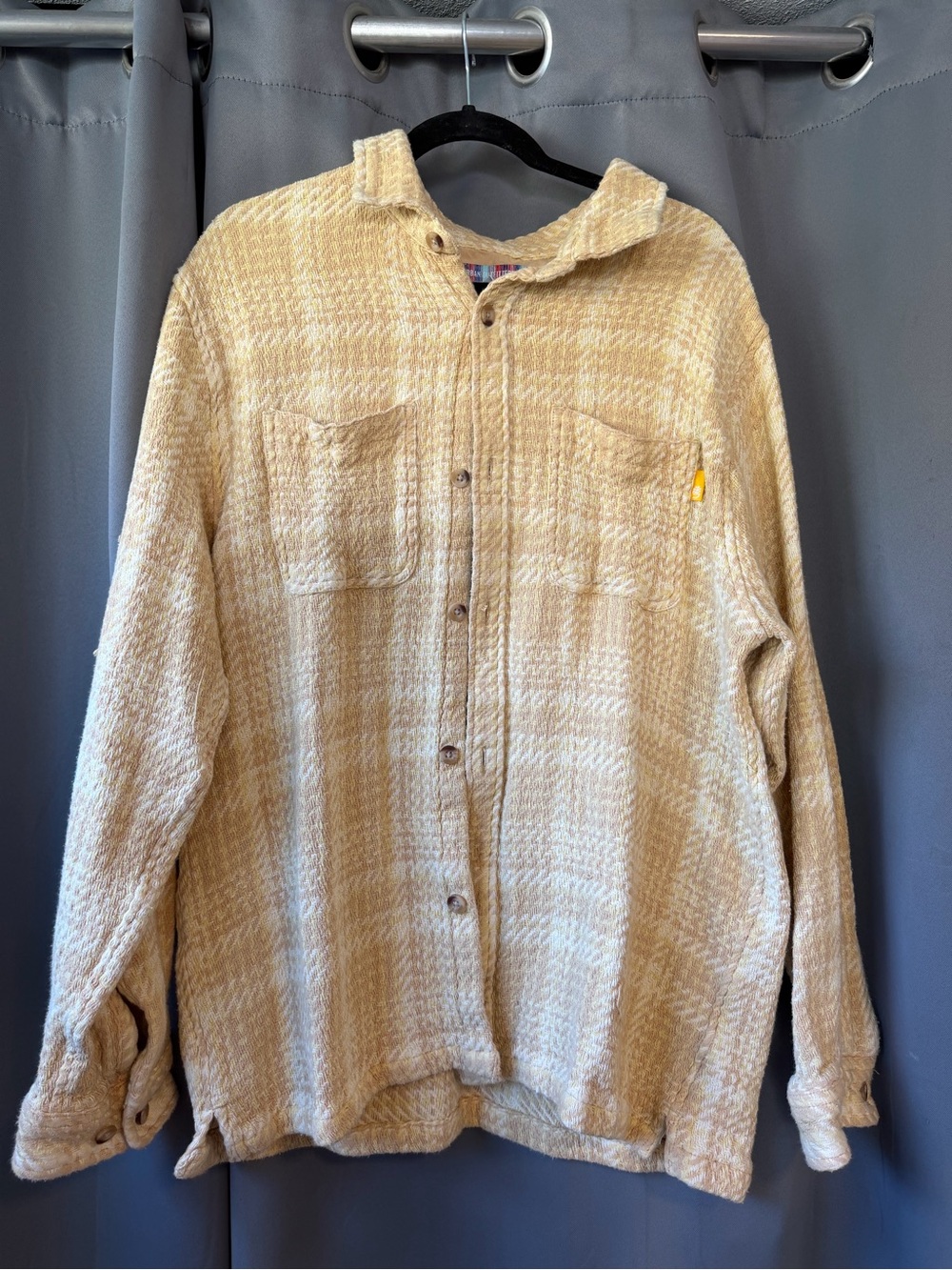 Urban outfitters Men's Beige Plaid Button-Up Jacket